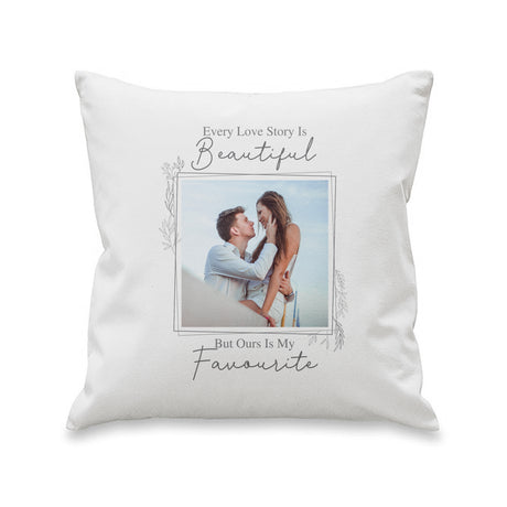 Personalised Love Story Photo Upload Cushion - Cushions at Gift Moments