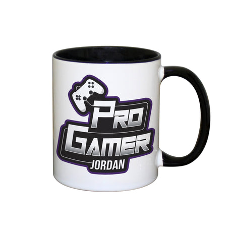 Personalised Pro Gamer Black Handled Mug - Mugs at Gift Moments