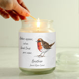 Personalised Robins Appear Large Scented Jar Candle - Candles at Gift Moments