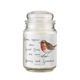 Personalised Robins Appear Large Scented Jar Candle - Candles at Gift Moments