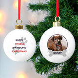 Personalised Pawsome Pet Photo Bauble: 3 - Christmas Baubles By Gift Moments