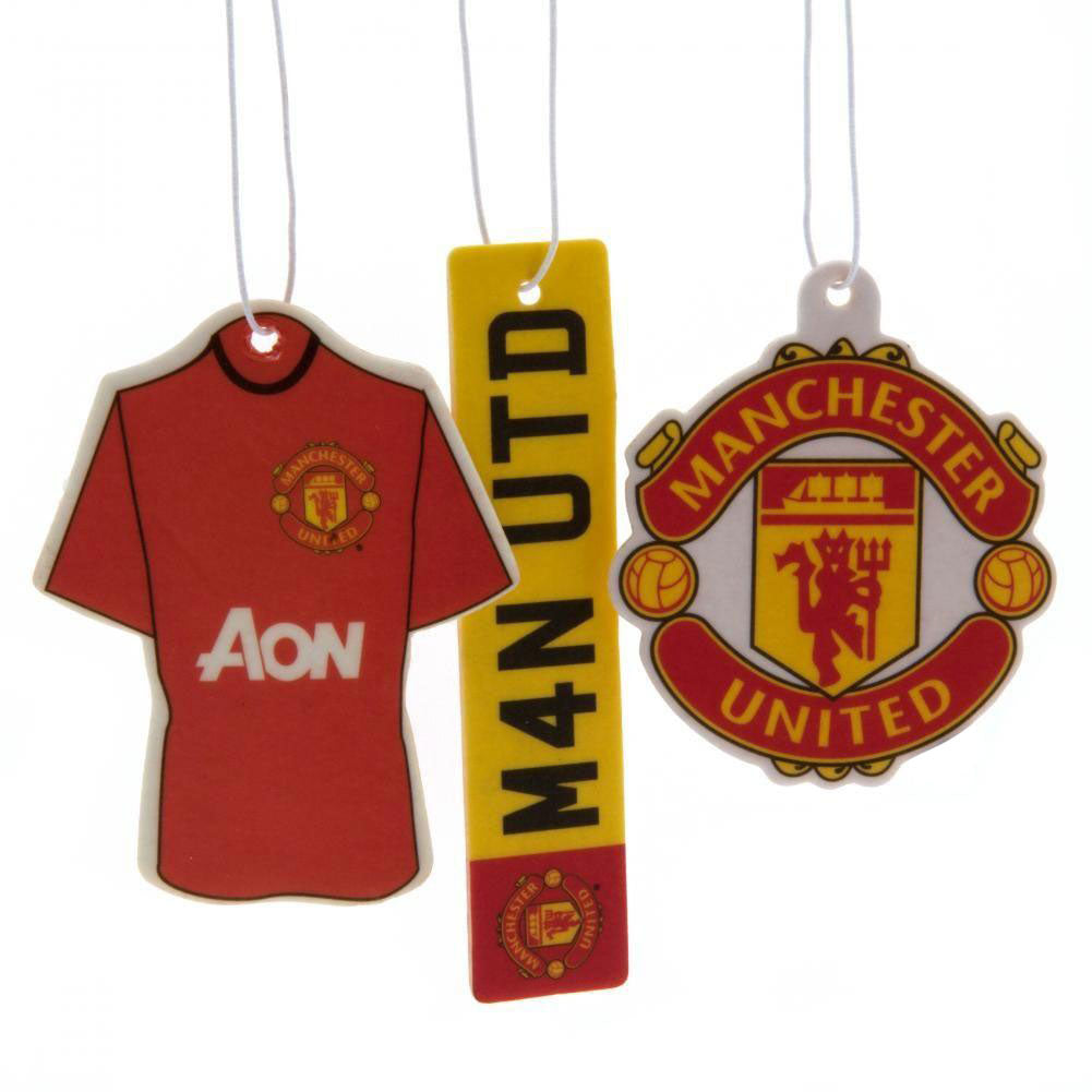 Manchester United FC 3pk Air Freshener Set - Car Accessories at Gift Moments