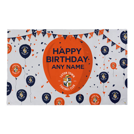 Personalised Luton Town FC Birthday Banner - 5ft x 3ft - Flags & Banners at Gift Moments