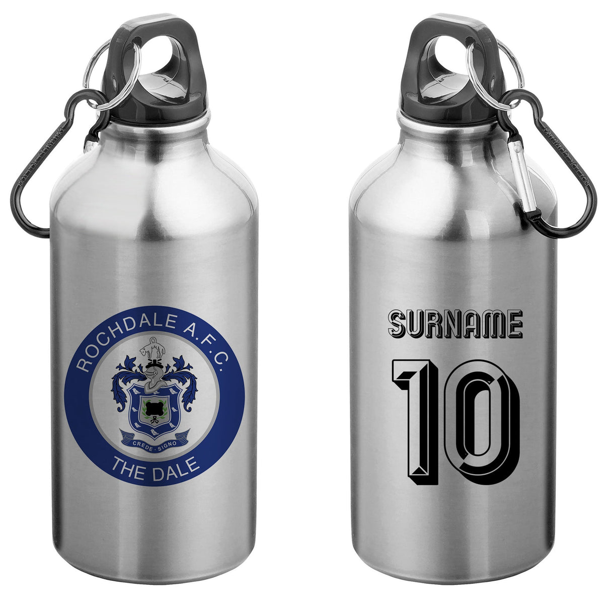 Personalised Rochdale AFC Retro Water Bottle - Water Bottles at Gift Moments