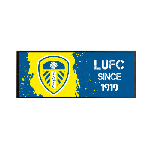 Personalised Leeds United FC Paint Splash Bar Runner - Barware at Gift Moments