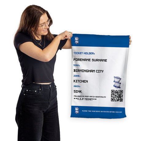 Personalised Birmingham City FC FD Ticket Tea Towel - Tea Towels at Gift Moments