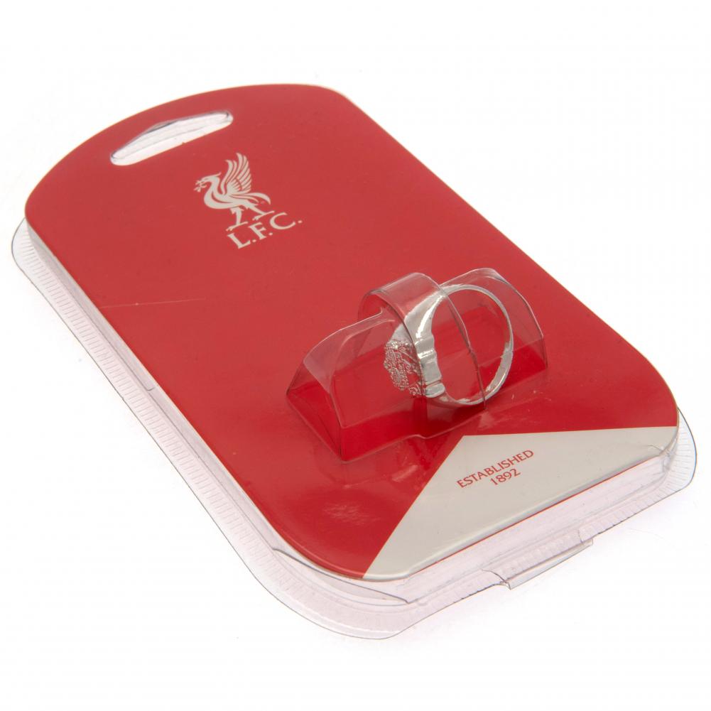 Liverpool FC Silver Plated Crest Ring Large - Jewellery at Gift Moments