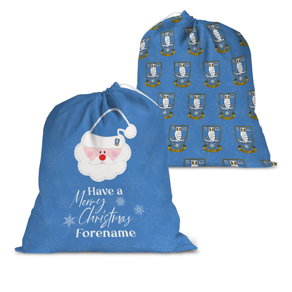 Personalised Sheffield Wednesday FC Merry Christmas Santa Sack - Christmas at Gift Moments