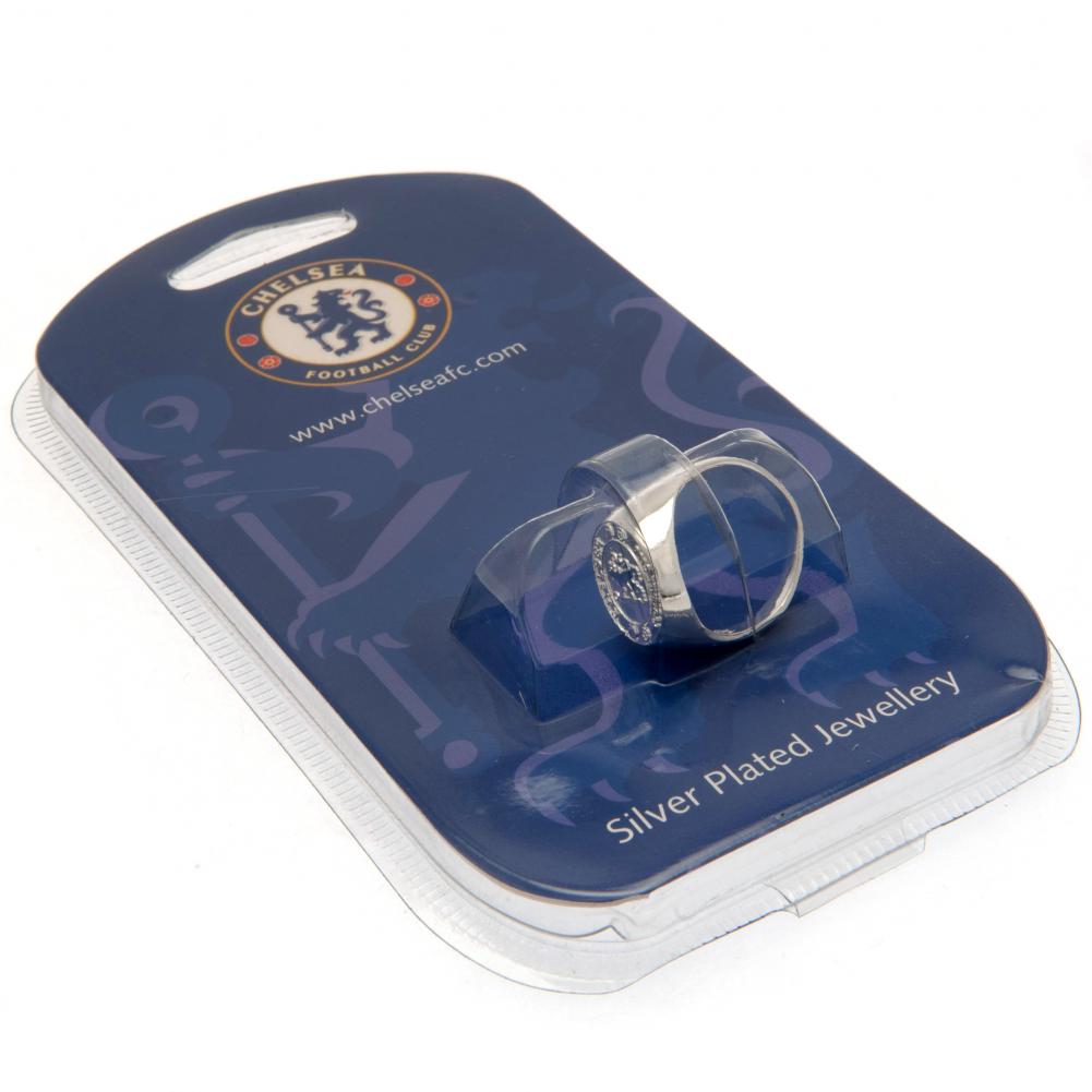 Chelsea FC Silver Plated Crest Ring Small - Jewellery at Gift Moments