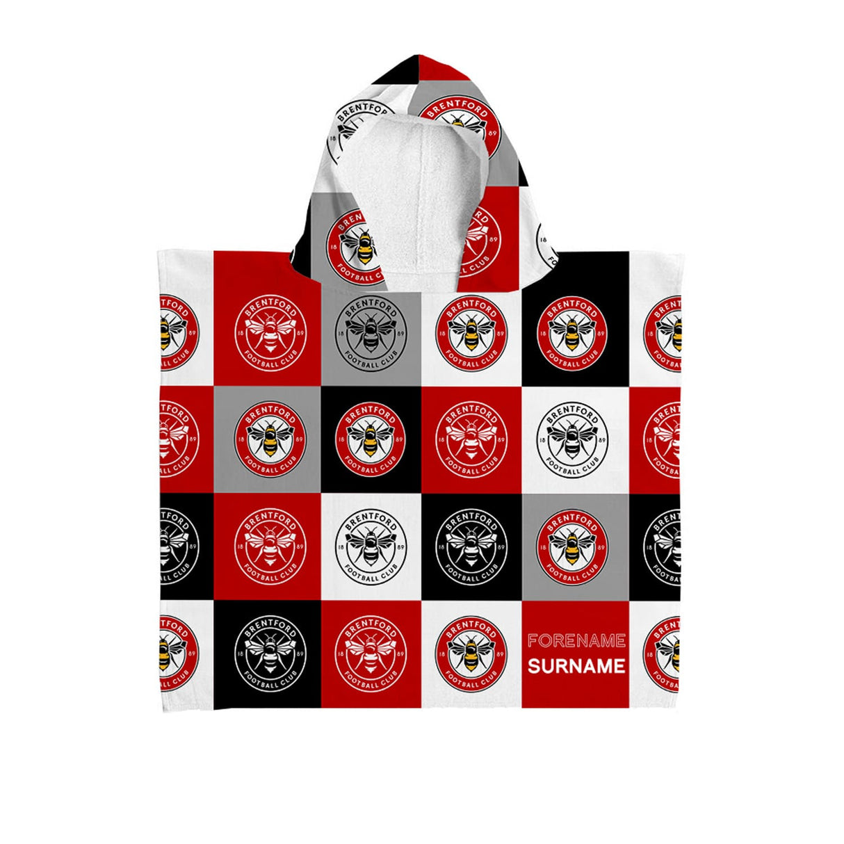 Personalised Brentford FC Kids Hooded Towel - Towels at Gift Moments