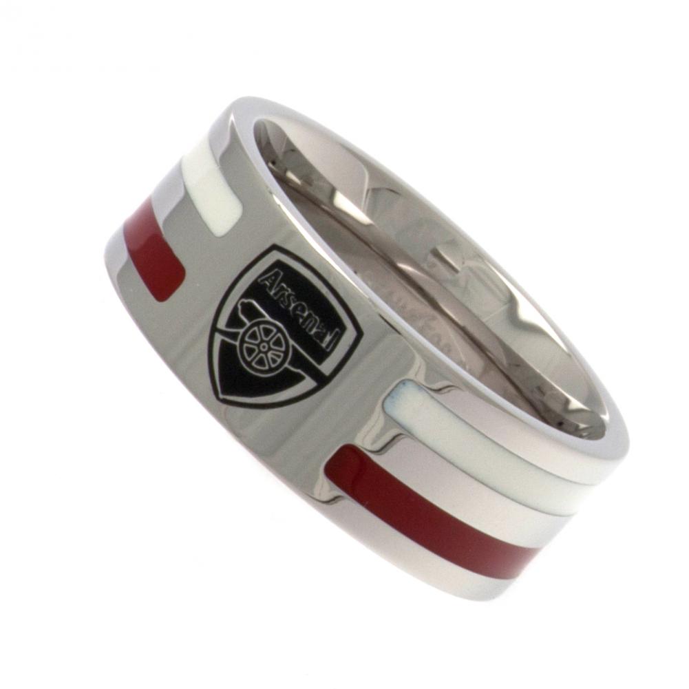 Arsenal FC Colour Stripe Ring Large - Jewellery at Gift Moments