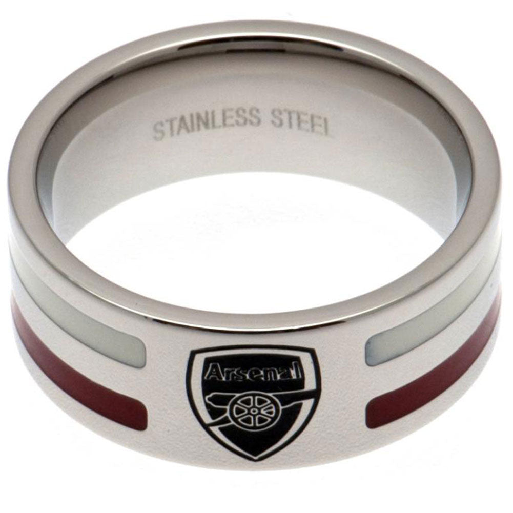 Arsenal FC Colour Stripe Ring Large - Jewellery at Gift Moments