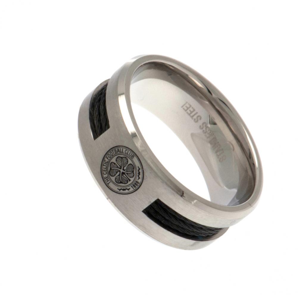 Celtic FC Black Inlay Ring Large - Jewellery at Gift Moments