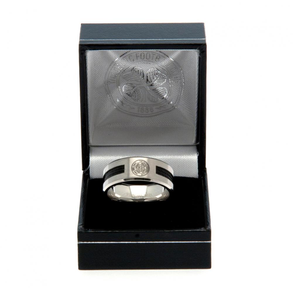 Celtic FC Black Inlay Ring Small - Jewellery at Gift Moments