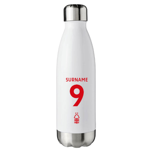 Personalised Nottingham Forest FC Back of Shirt Insulated Water Bottle - Water Bottles at Gift Moments