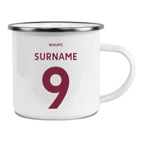 West Ham United FC Back of Shirt Enamel Camping Mug - CFG