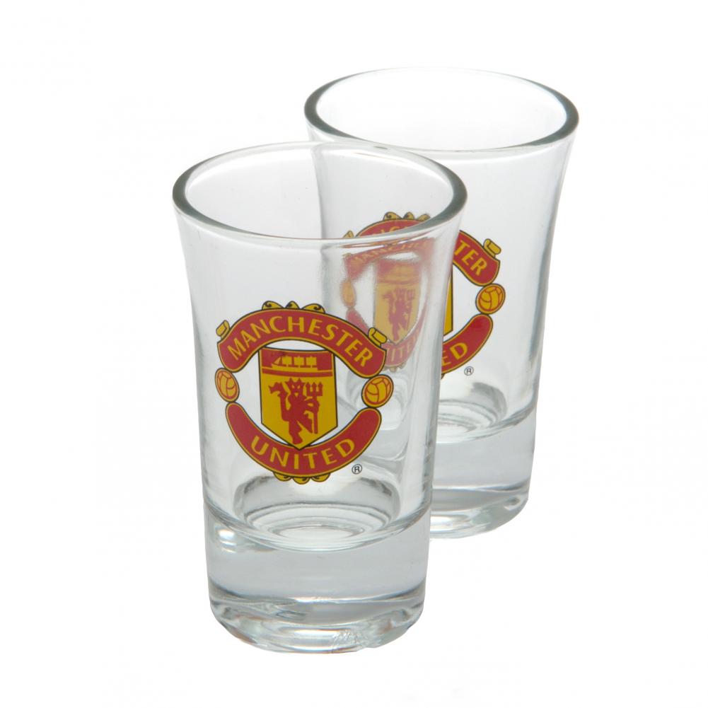 Manchester United FC 2pk Shot Glass Set - Glassware at Gift Moments