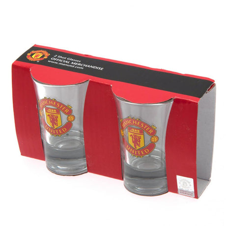 Manchester United FC 2pk Shot Glass Set - Glassware at Gift Moments