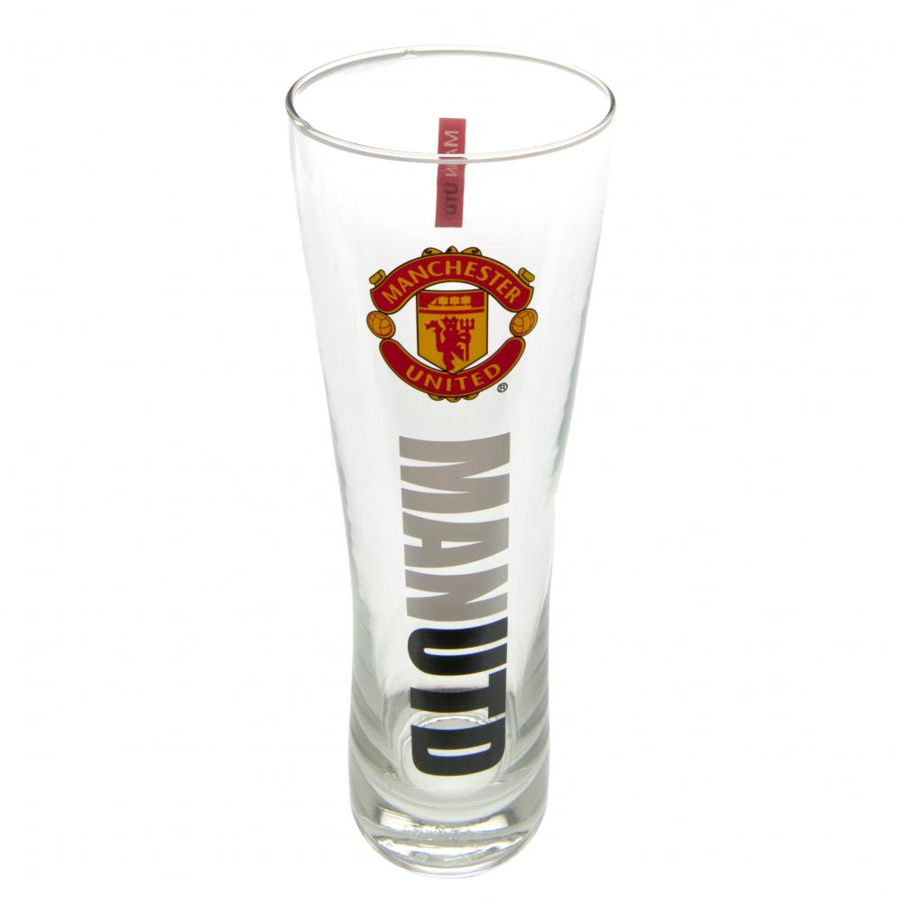 Manchester United FC Tall Beer Glass - Glassware at Gift Moments