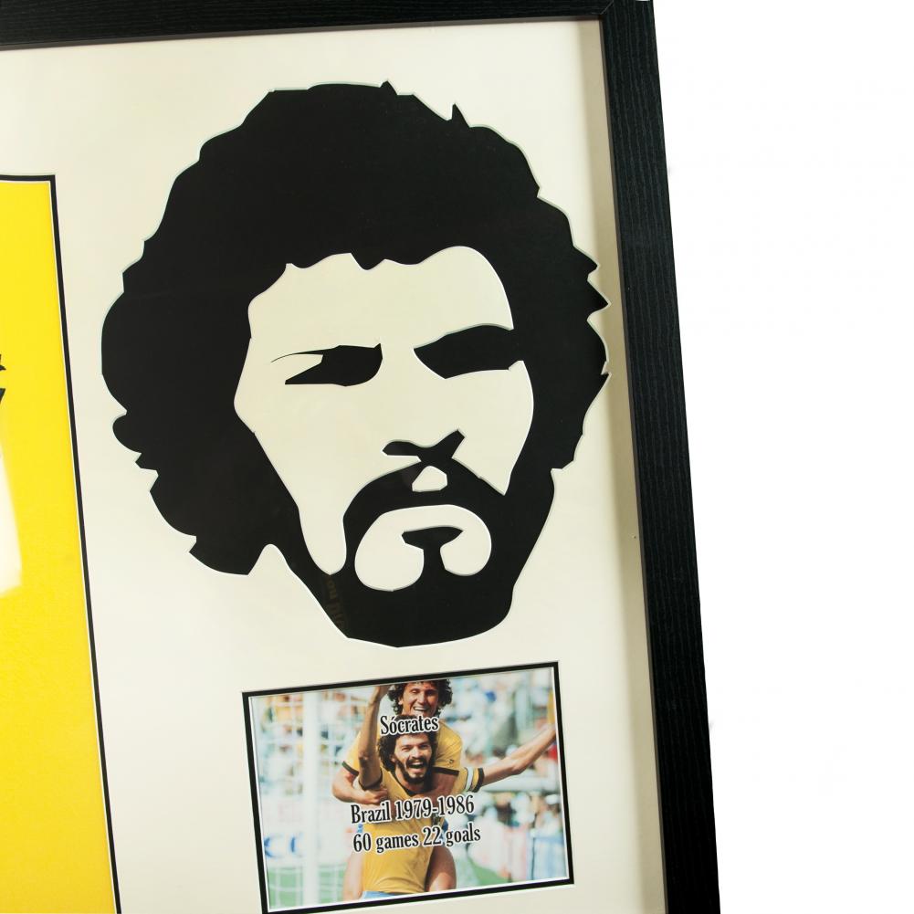 Brasil Socrates Signed Shirt Silhouette - Signed Memorabilia at Gift Moments