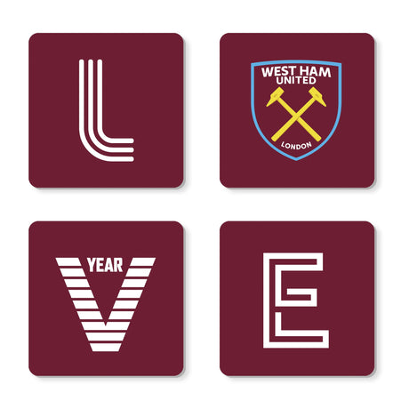 Personalised West Ham United FC Love Coasters Set - Coasters at Gift Moments