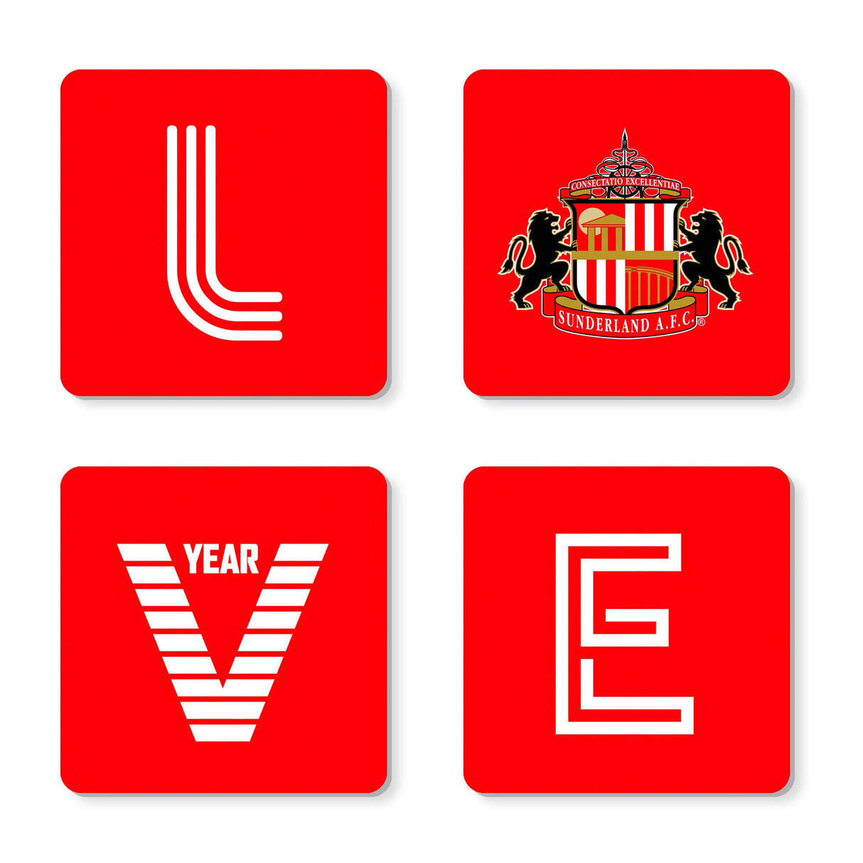 Personalised Sunderland FC Love Coasters Set - Coasters at Gift Moments