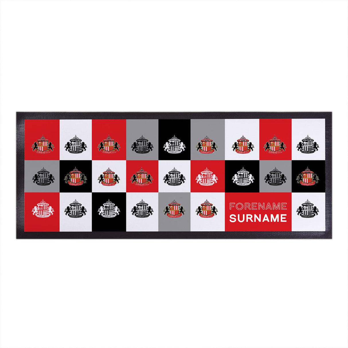 Personalised Sunderland AFC Chequered Bar Runner - Barware at Gift Moments