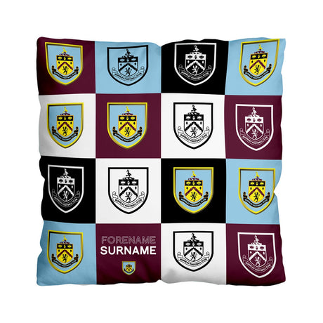 Personalised Burnley FC Chequered 18" Cushion - Cushions at Gift Moments