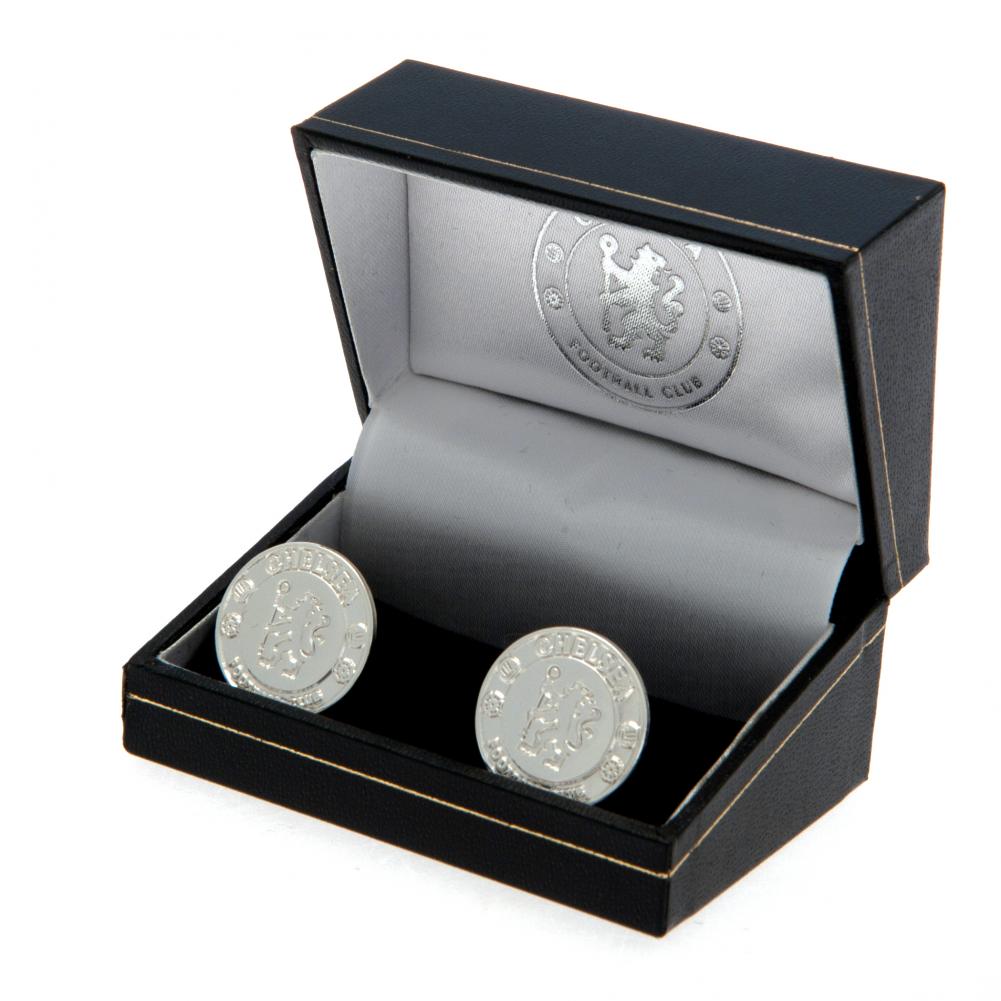 Chelsea FC Silver Plated Crest Cufflinks - Cufflinks & Tie Slides at Gift Moments