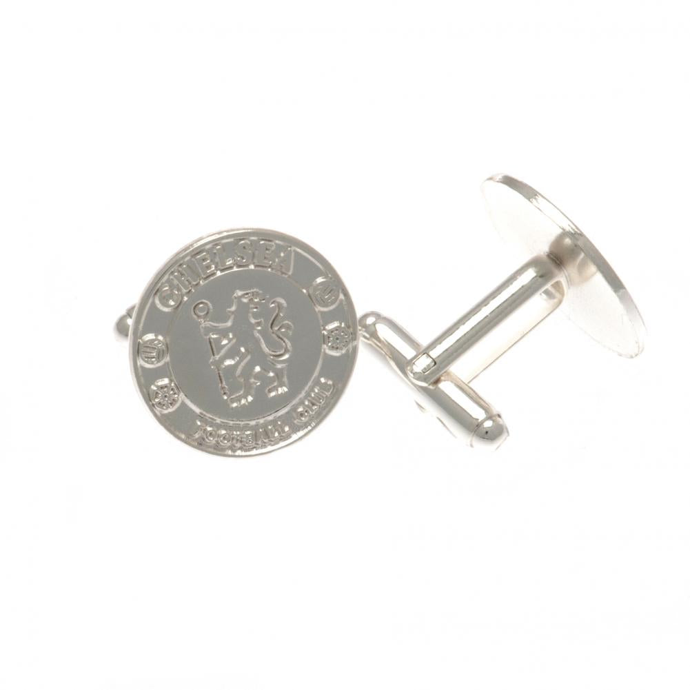 Chelsea FC Silver Plated Crest Cufflinks - Cufflinks & Tie Slides at Gift Moments