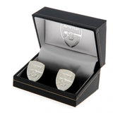 Arsenal FC Silver Plated Crest Cufflinks: 1 - Cufflinks & Tie Slides By Arsenal