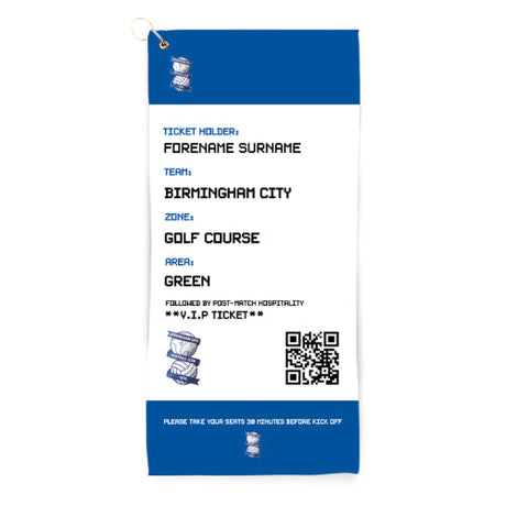 Personalised Birmingham City FC Ticket Golf Towel - Golf Towels at Gift Moments