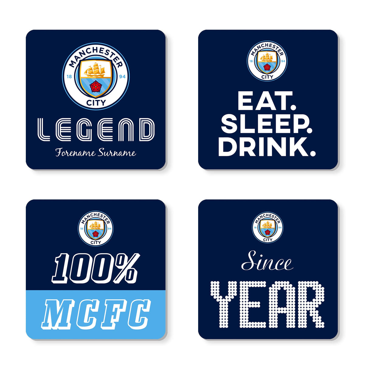 Personalised Manchester City FC Coasters