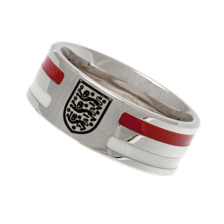 England FA Colour Stripe Ring Small - Stylish Supporter Accessory - Jewellery at Gift Moments