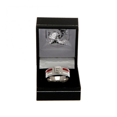 England FA Colour Stripe Ring Small - Stylish Supporter Accessory - Jewellery at Gift Moments