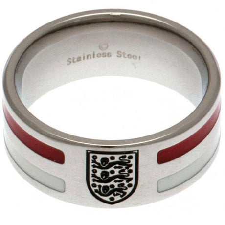 England FA Colour Stripe Ring Small - Stylish Supporter Accessory - Jewellery at Gift Moments