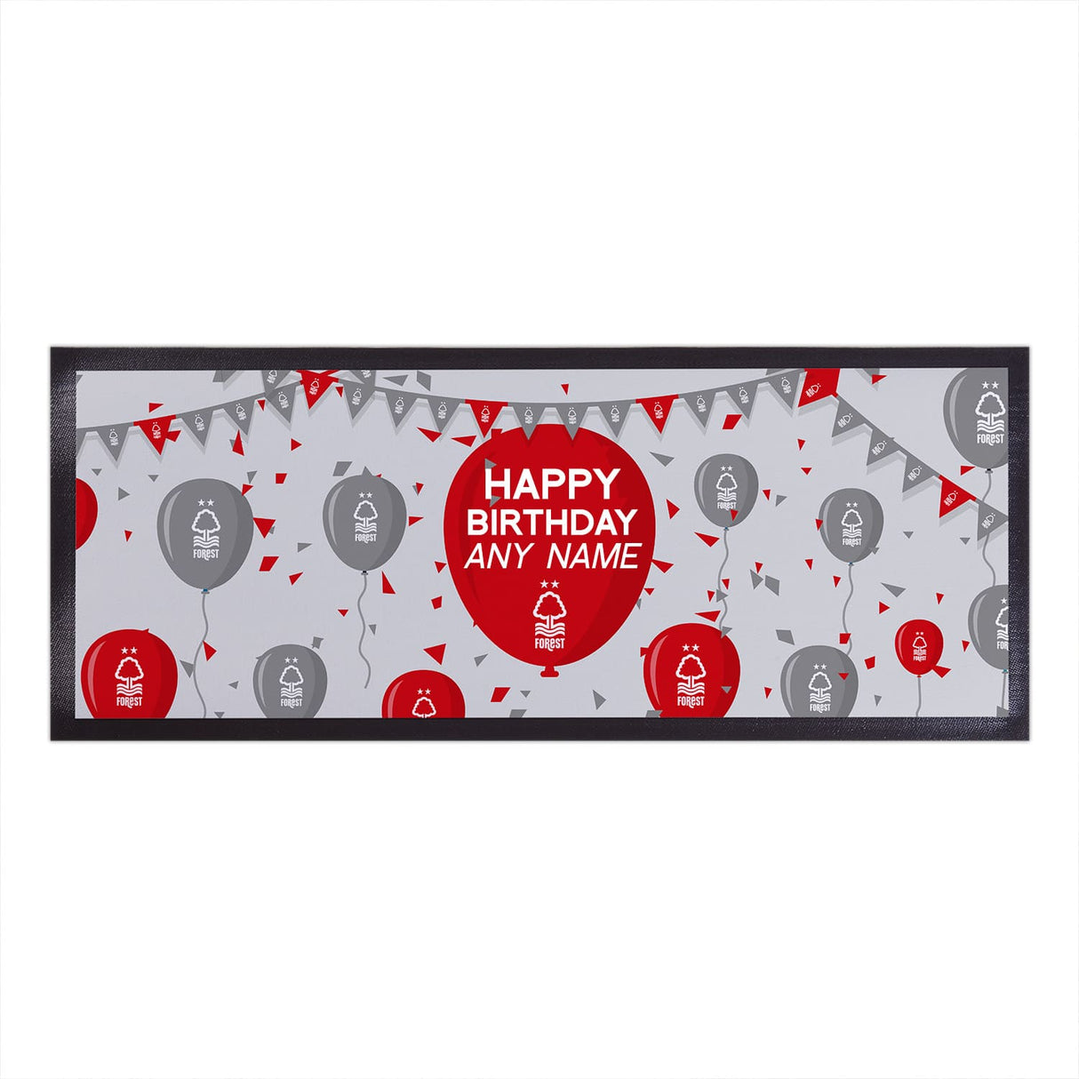 Personalised Nottingham Forest FC Balloons Bar Runner - Barware at Gift Moments