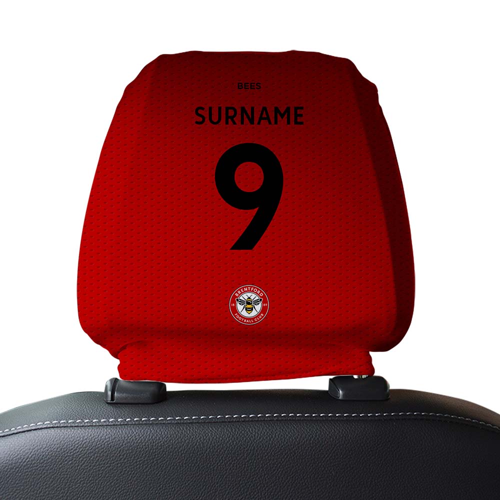 Personalised Brentford FC Car Headrest Cover - Car Accessories at Gift Moments