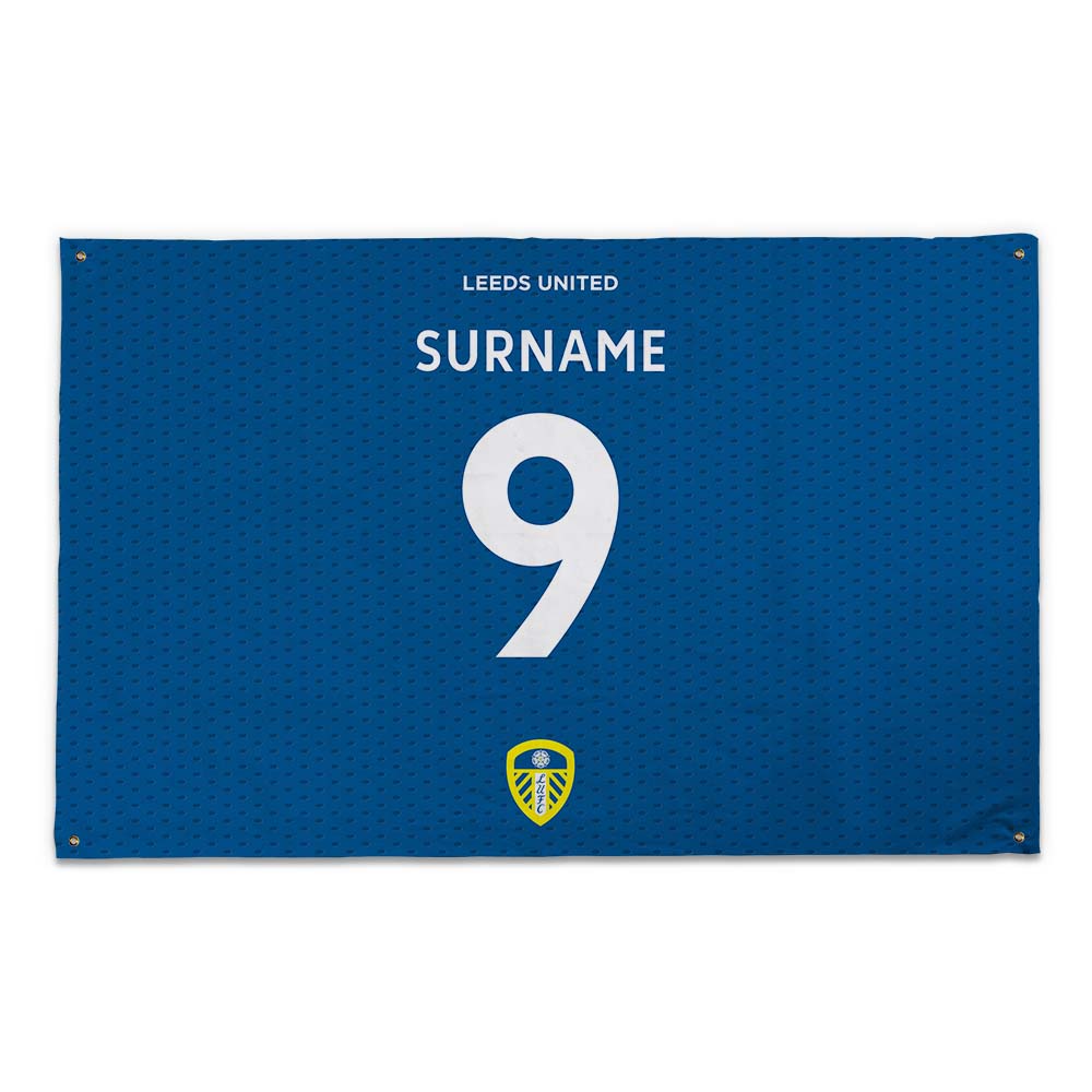 Personalised Leeds United Back of Shirt 5ft x 3ft Banner