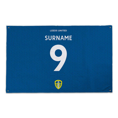 Personalised Leeds United Back of Shirt Banner - 5ft x 3ft - Flags & Banners at Gift Moments