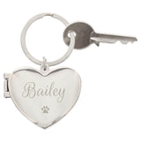 Personalised Paw Print Heart Photo Frame Keyring - Keyrings at Gift Moments