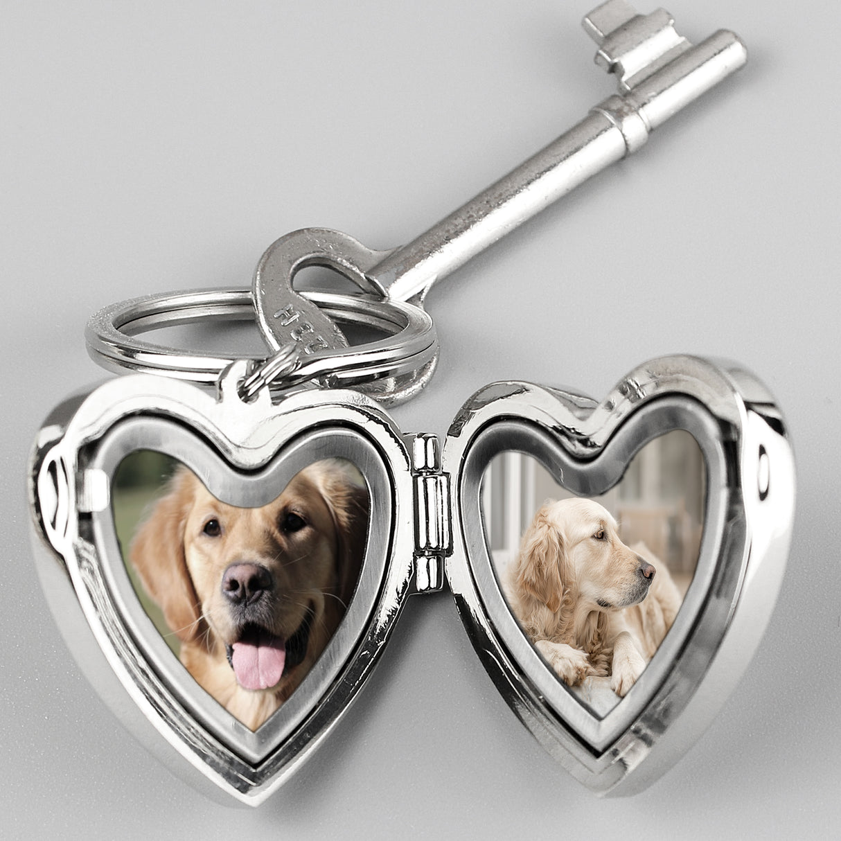 Personalised Paw Print Heart Photo Frame Keyring - Keyrings at Gift Moments