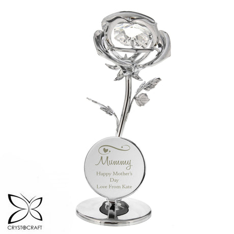 Personalised Swirls & Hearts Crystocraft Rose Ornament - Ornaments at Gift Moments