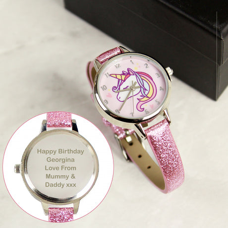 Unicorn with Pink Glitter Strap Girls Watch - Gift Moments