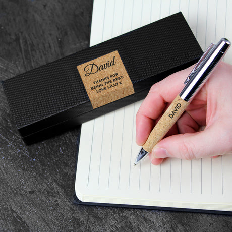 Free Text Cork Pen Set - Gift Moments