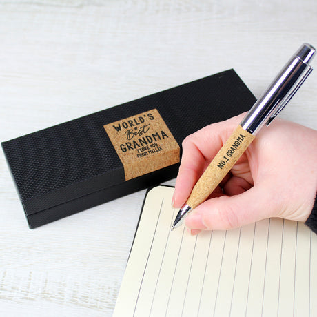 Personalised World's Best Cork Pen Set - Pens & Pencils at Gift Moments