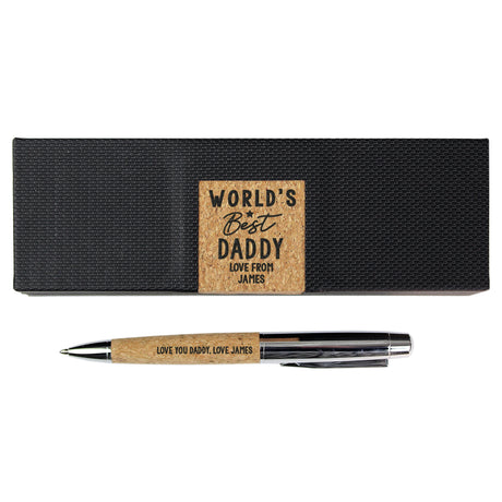 Personalised World's Best Cork Pen Set - Pens & Pencils at Gift Moments