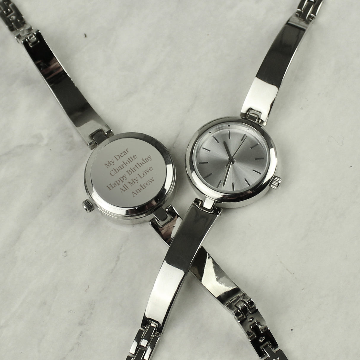 Personalised Silver Ladies Watch with Slider Clasp: 9 - Watches By Gift Moments