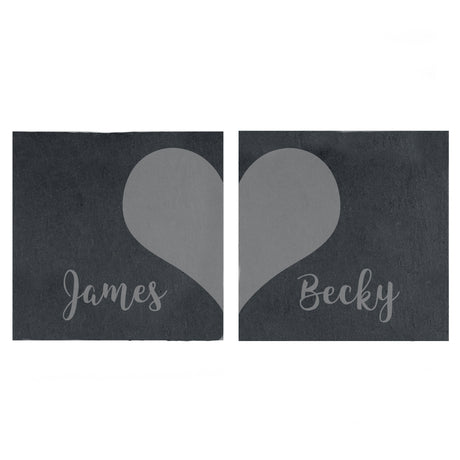 Two Hearts Slate Coaster Set - Gift Moments