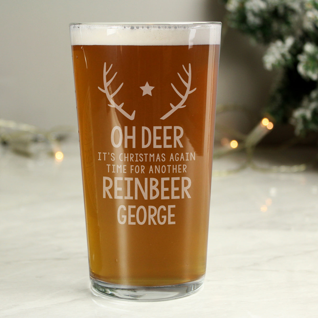 Time For A Reinbeer Pint Glass - Gift Moments